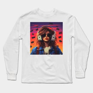 Music Lover Vaporwave Girl Long Sleeve T-Shirt